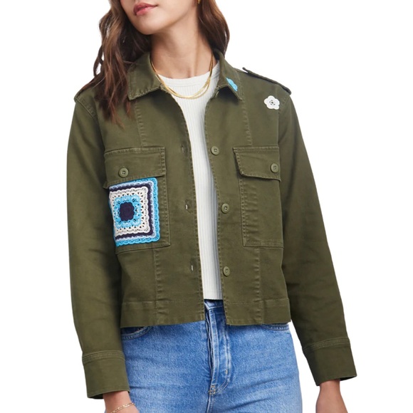 RAILS • Tuli olive green utility jacket • Small • crochet details - Picture 2 of 11